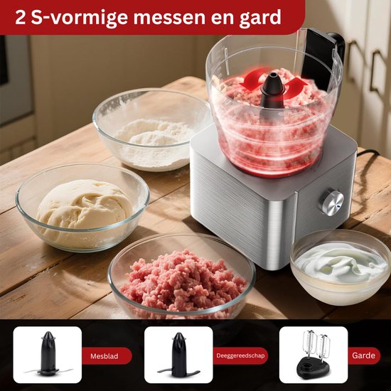 DailySupplies® Foodprocessor - Keukenmixer - Blender - Grijs van DailySupplies® — afbeelding 5