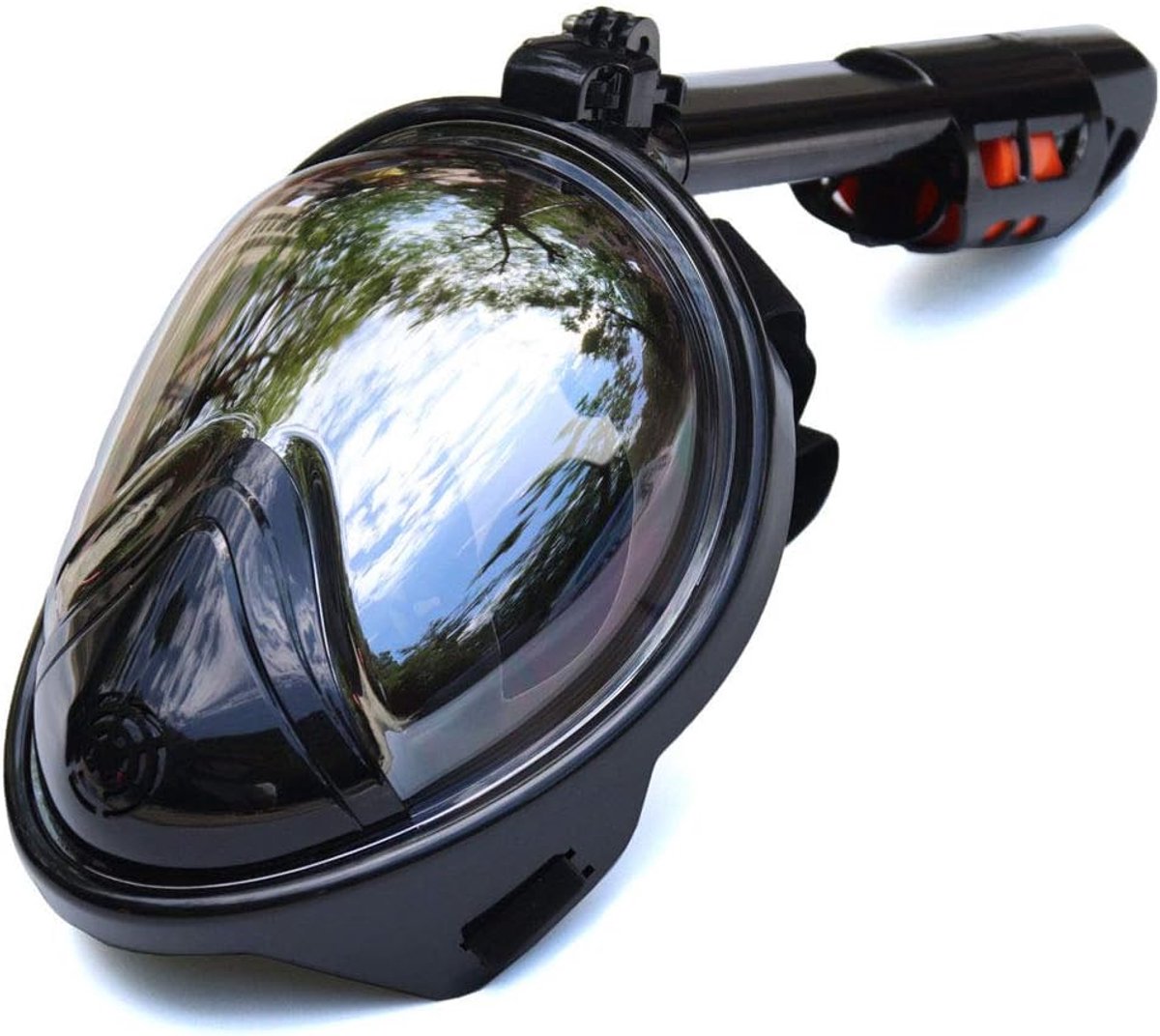 Duiken Mask, Onderwater Scuba Anti Fog Volgelaatsmasker Snorkelen Set Met Anti-Slip Ring Snorkel,Black,S/M