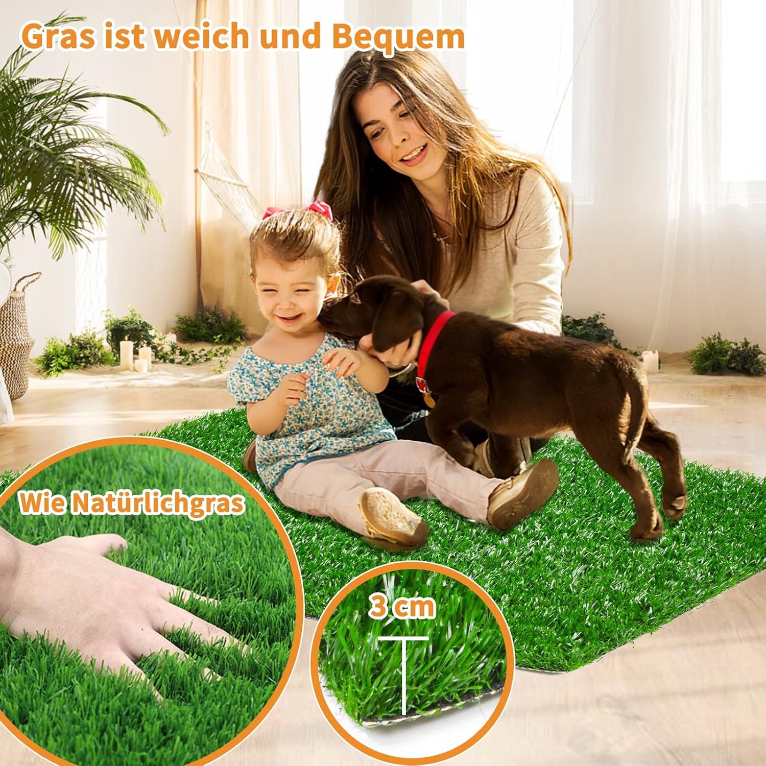 Pack of 2 Dog Toilet Sizes for Balcony, Replacement Lawn and Reusable Training for Dogs of All Sizes