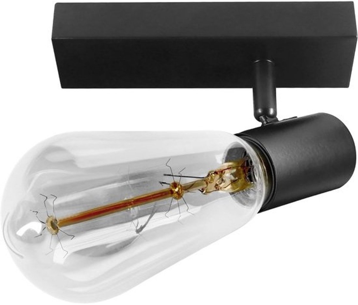 Zwarte wand- en plafondlamp - 2-lichts - E27 | Moderne opbouwspots - voor woonkamer en slaapkamer