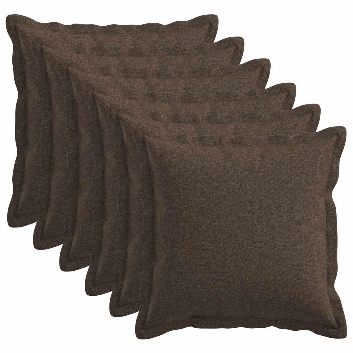 vidaXL Dekenkussen - 6 - st - HOUTEN - Taupe - 30 - x - 30 - cm - Faux - Linnen
