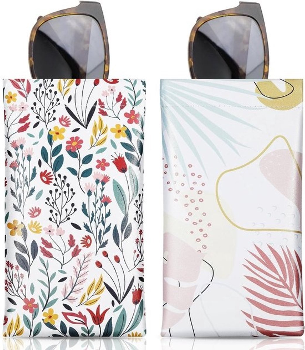 Dailygoods zachte brillenkoker - Harde brillenkoker - Etui voor zonnebrillen - PU-opbergtas - 2 stuks - Inclusief reinigingsdoek