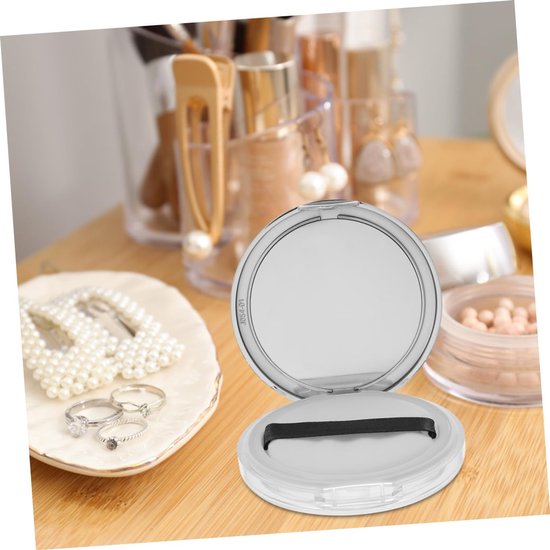 2 Stuks Lege Poederdoos Gezichtspoedercontainer Toilettas Make-Up Poederdons Driehoekige Poederdons Cosmetische Power Puff Losse Poedercontainer Reispoeder Make-Up Zacht — afbeelding 3