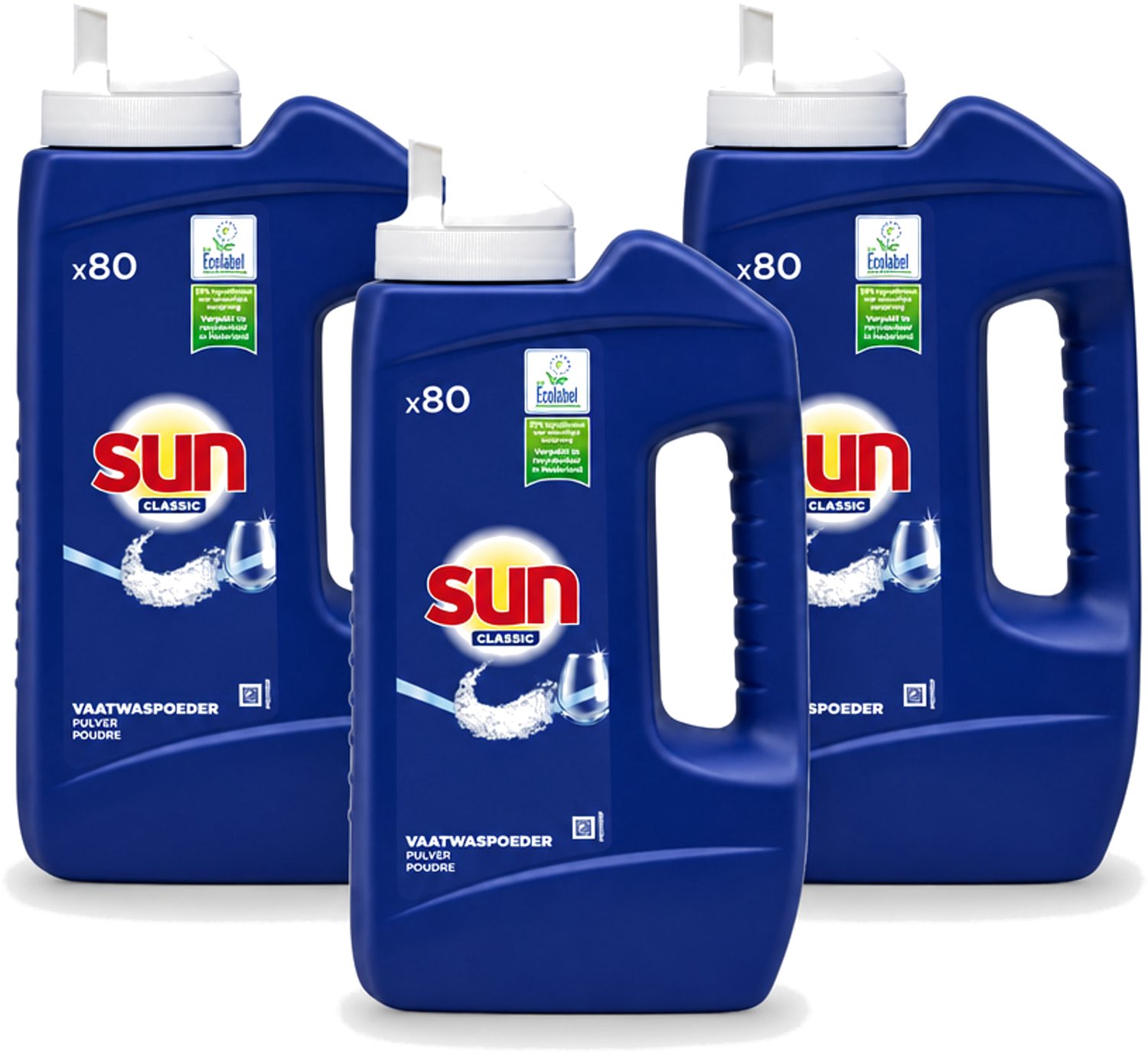 3 x Sun - Vaatwaspoeder - 80 Wasbeurten - 1.36 kg - Voordeelverpakking - 3 stuks