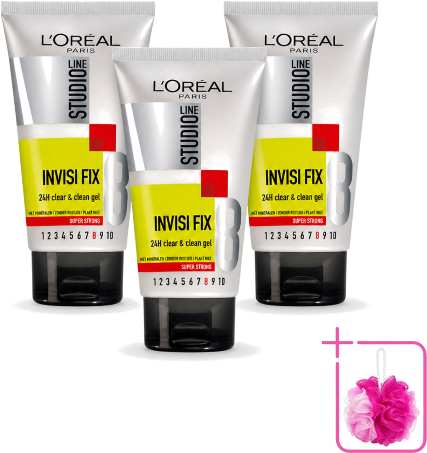 3 x L'Oréal Paris - Studio Line Invisi Fix 24h Clear & Clean - Wax - Super Sterke Fixatie - 150 ml - Bulkverpakking - Super sterke fixatie - 24 uur fixatie