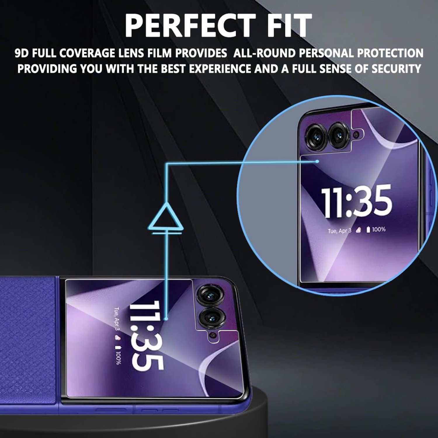 1 Stuk Flexibele Anti-spionage Schermbeschermer voor Motorola Moto Razr 70 + 2 Stuks Verre Trempé Achterschermbeschermer, Schermbeschermer voor Moto Razr 70 - Anti-Spy Flexibel TPU-folie