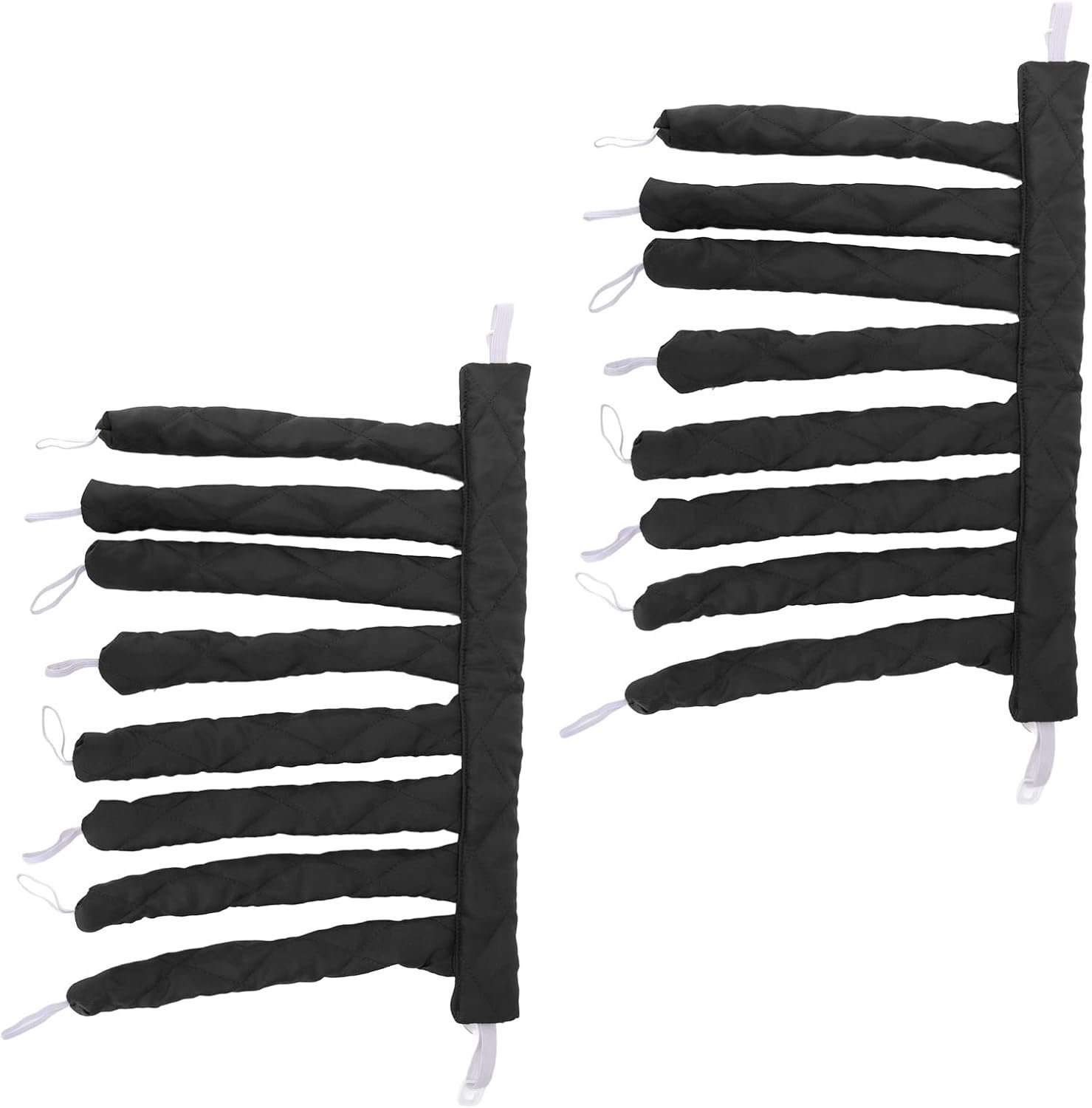 Hitteloze Haarroller Krultangset Veilige Stijlvolle Haarkrullen voor Dames Meisjes, Huidvriendelijke Katoenen Hoofdband Krulstaaf Haartool voor Alle Haartypes (BLACK)