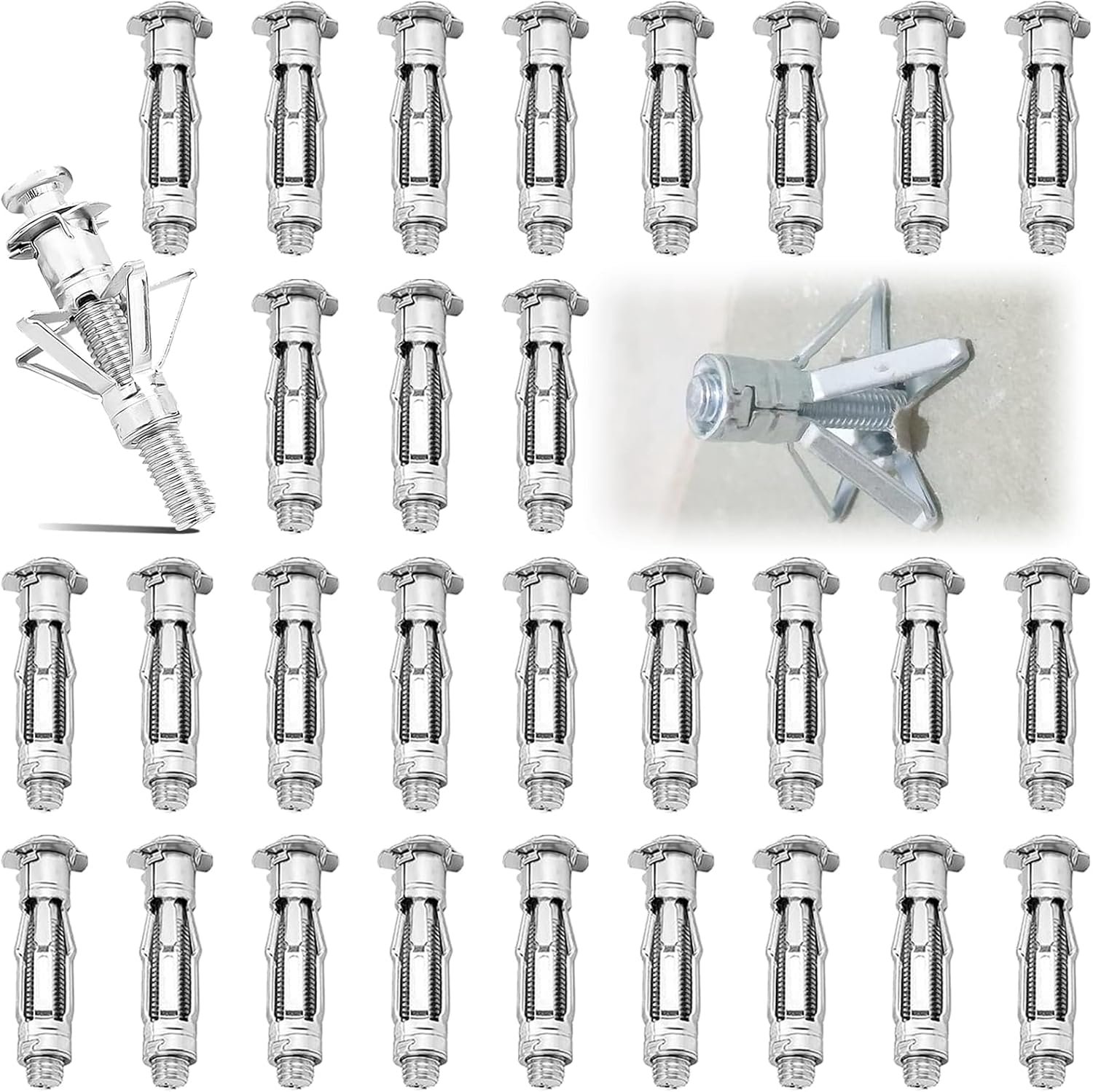 Pack of 30 Hollow Hollow Plugs M5 x 37 mm Spreader Plugs Metal Carbon Steel Spreader Plugs Metal Plugs for Hollow - ShopVlot