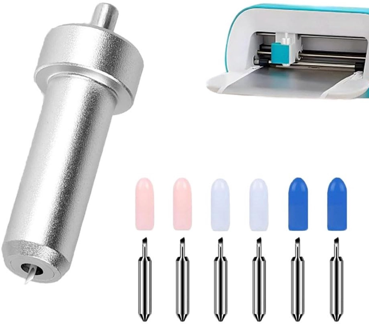 Reserveerbladen voor Cricut Joy Xtra - 6 Snijbladen met Houder, Fijn Snijblad voor Precisiewerk met 30° 45° 60° Punten, Ideaal voor Creatieve Projecten en Handwerk