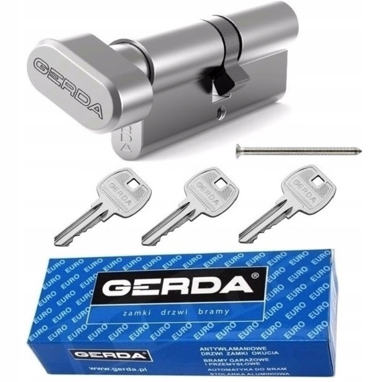 Cilinder met knop 45/35mm voor deuren - Nikkel-satijn