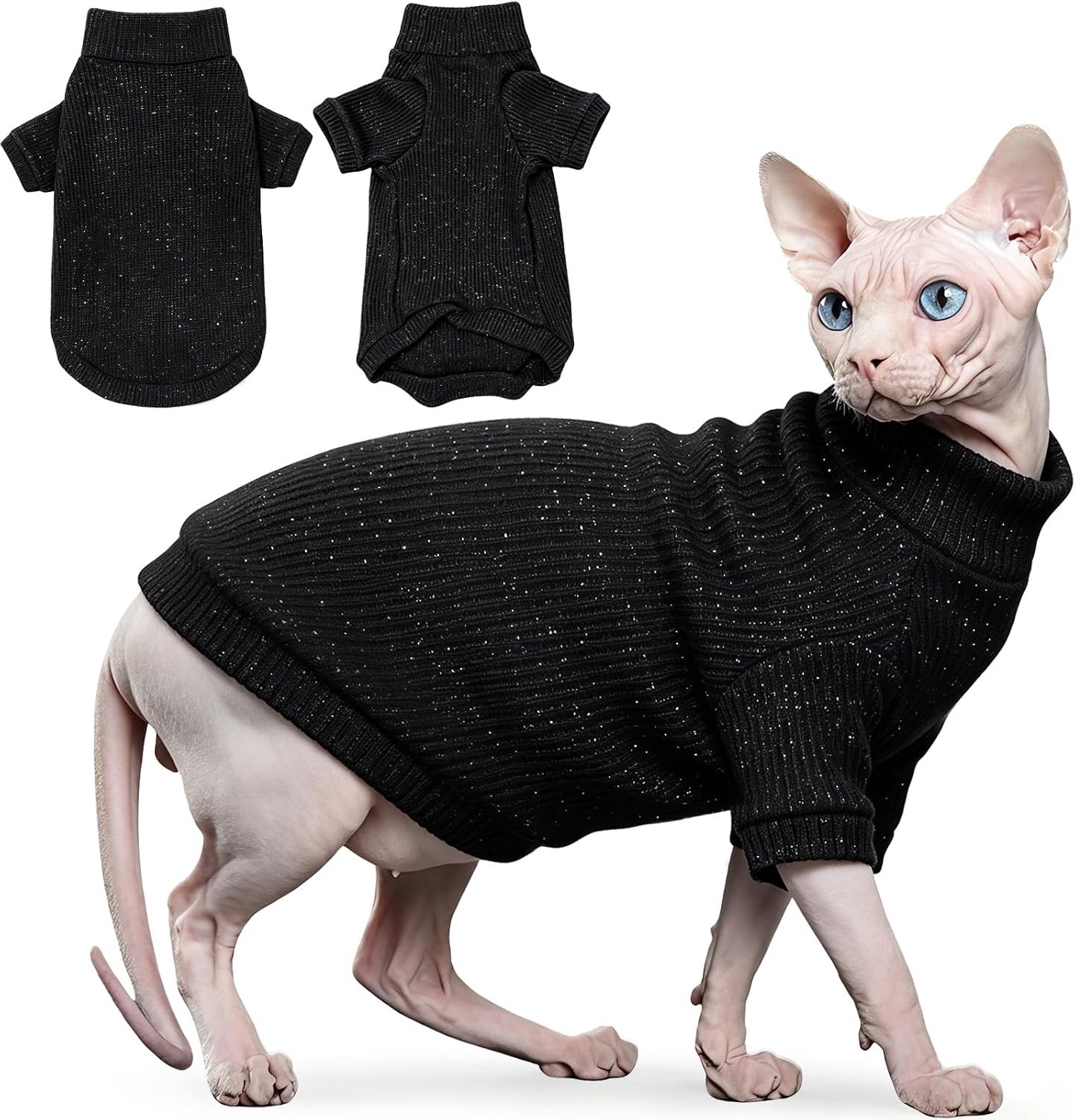 Sphynx Haarloze kattentrui, huisdiershirt kitten zachte puppykleding trui kat coltrui pyjama hondje jumpsuit katoenen kleding voor katten theekopje chihuahua kleine honden
