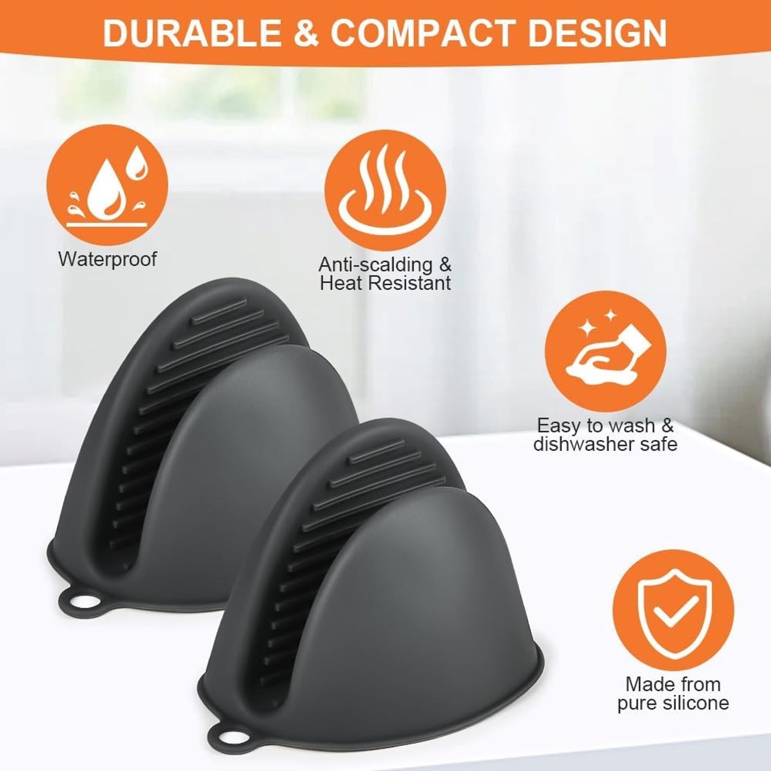 Mini Silicone Oven Mitts - Warmtebestendige Pothouders voor Veilig Koken en Bakken, Schattig Ontwerp