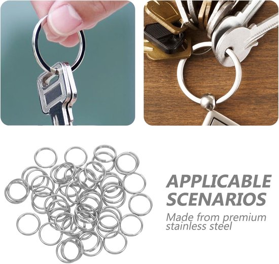 100 Stuks Rvs Dubbele Open Ring voor Sieraden Verbindingen Mini Sleutelhanger Ringen voor Kettingen Armbanden Oorbellen Duurzame Ornament Connectors voor Sleutels DIY Craft — afbeelding 5