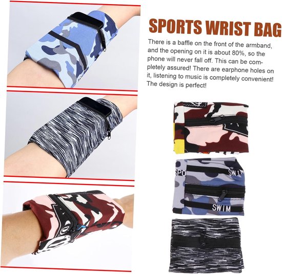 3 Stuks Pols Tas Polstasje Voor Op De Fiets Polsbandje Telefoonhoesje Armtas Houder Armtassen Polsband Telefoonhouder Arm Geval Cel Polyester Geschiktheid Arm Manchet Sport- — afbeelding 5