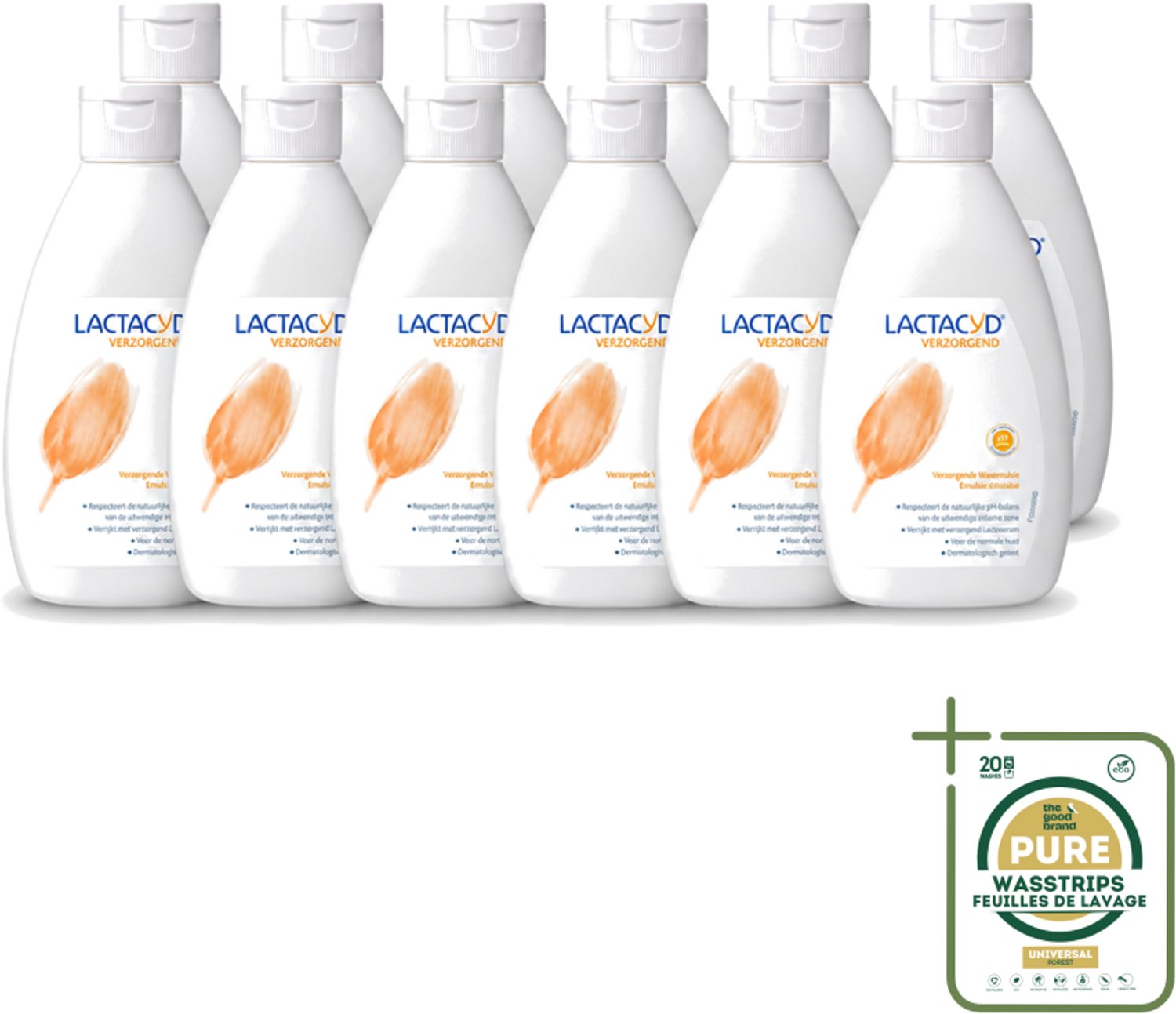 12 x Lactacyd – Verzorgende Wasemulsie – pH-vriendelijk – 300 ml - Intieme Wasemulsie - Verzorgende Wasemulsie - PH-vriendelijk - Melkzuur - Lactoserum