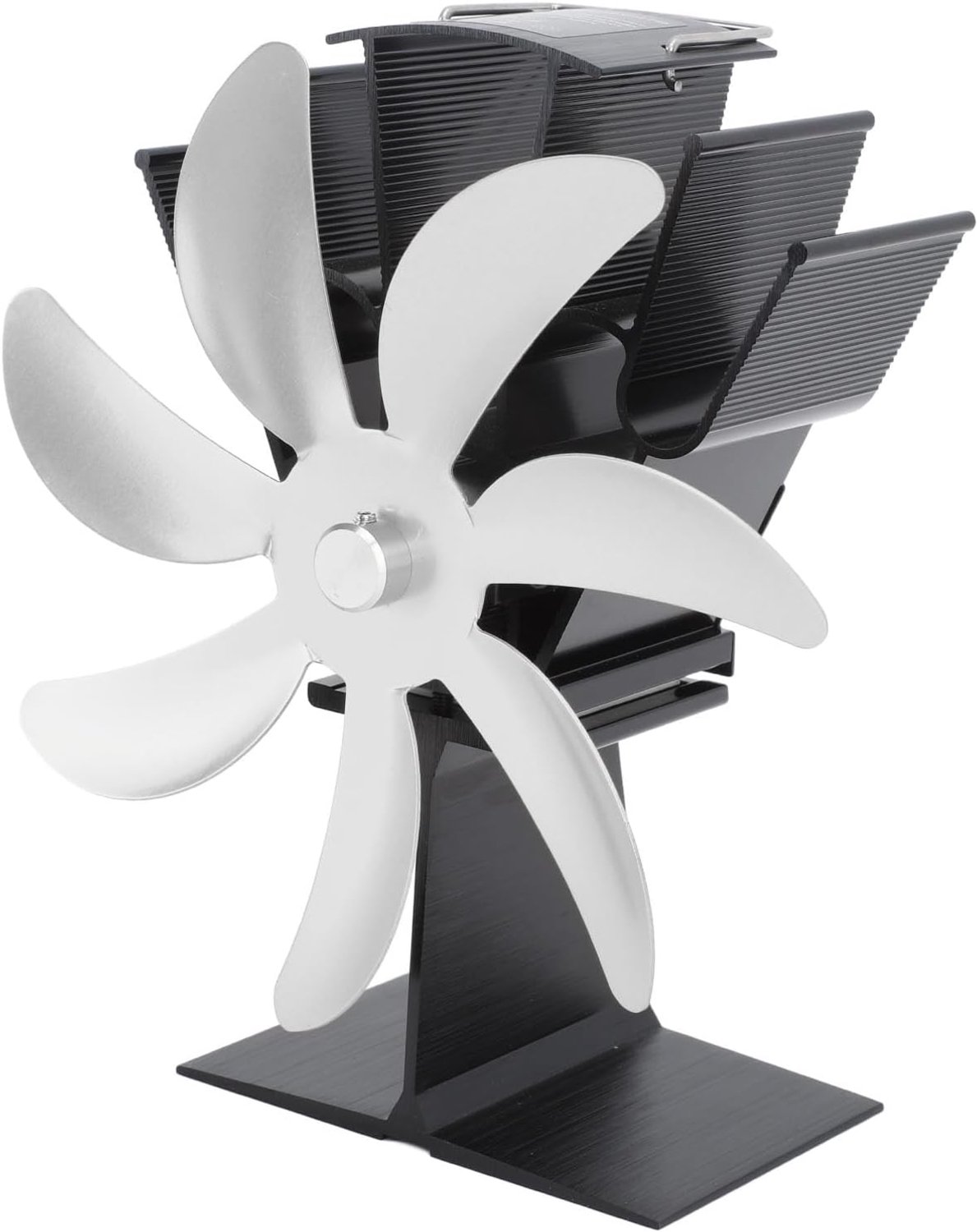 Chrees Warmte-aangedreven open haardventilator, energiebesparend aluminium