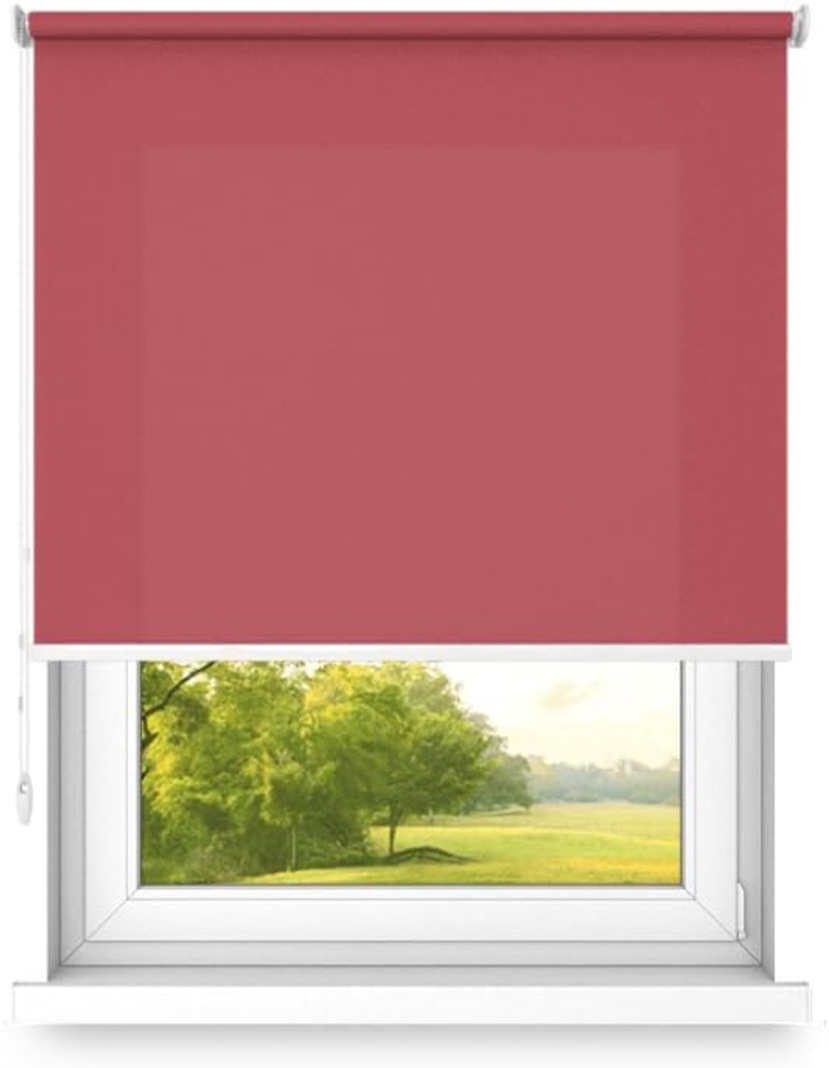 Vrijhangend rolgordijn, wand- of plafondmontage, groot formaat, fi 32, stalen bevestiging, semi-blackout, Rood kleur, 1400x3000mm