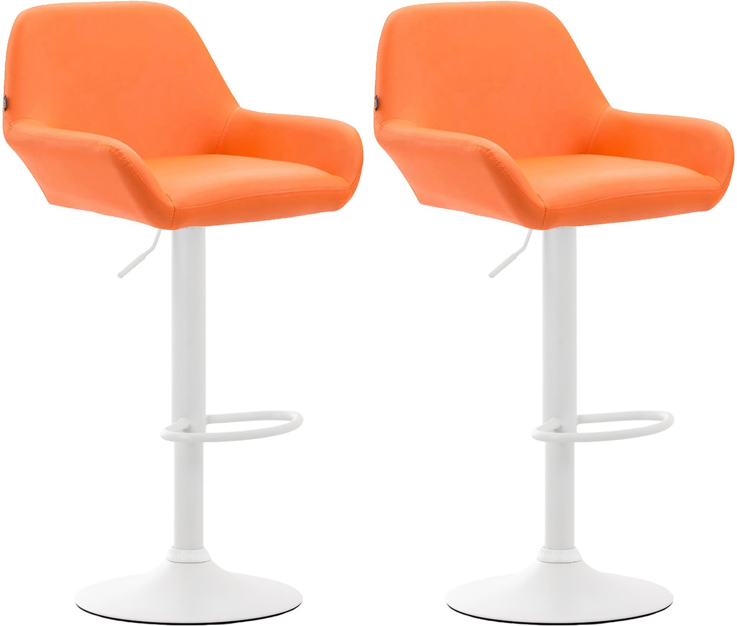 Barkruk - Set van 2 - Verstelbaar - Kunstleer - Oranje