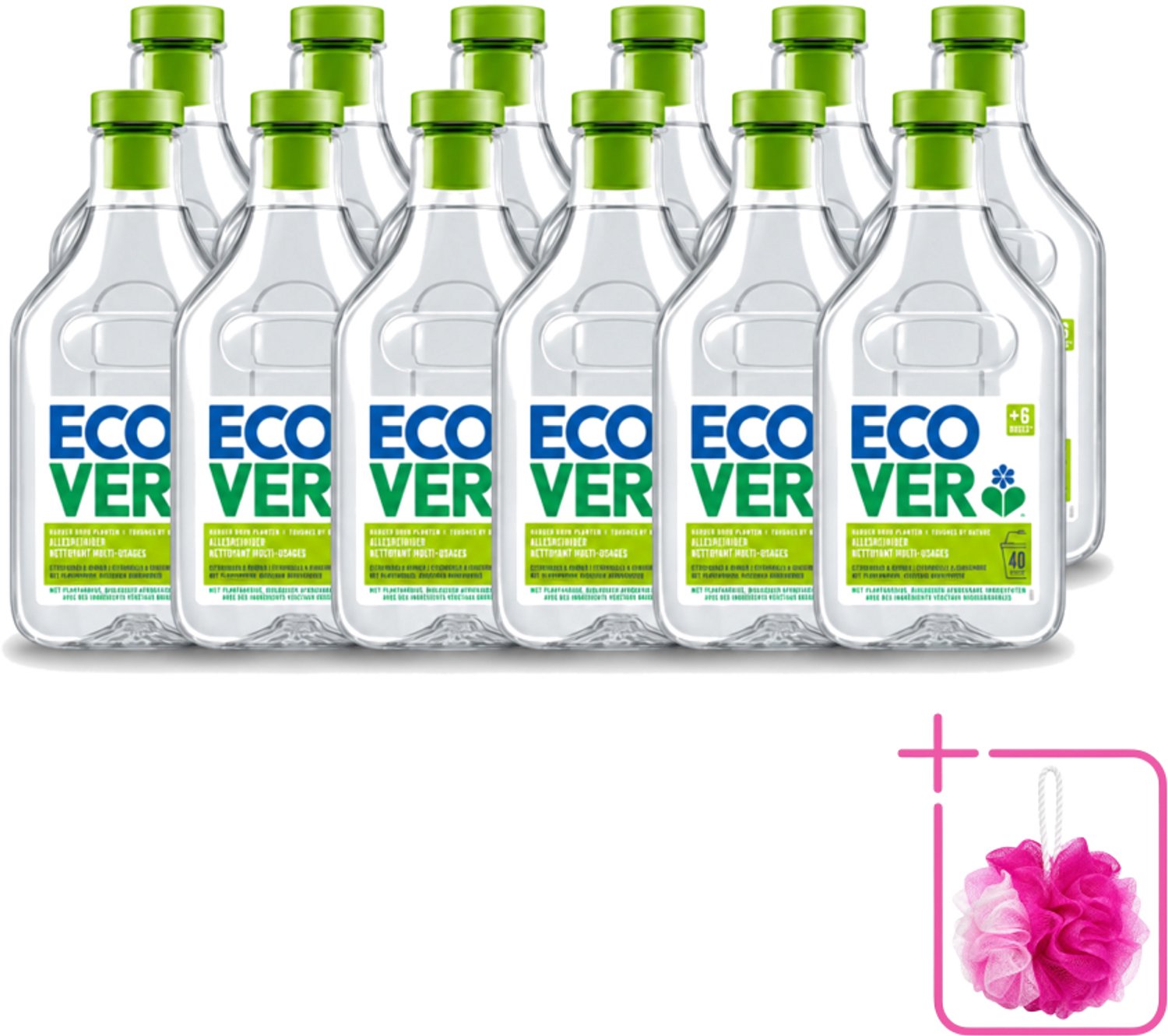 12 x Ecover - Allesreiniger - Citroengras & Gember - 1 liter - Bulkverpakking - Allesreiniger - Douchemop - Citroengras