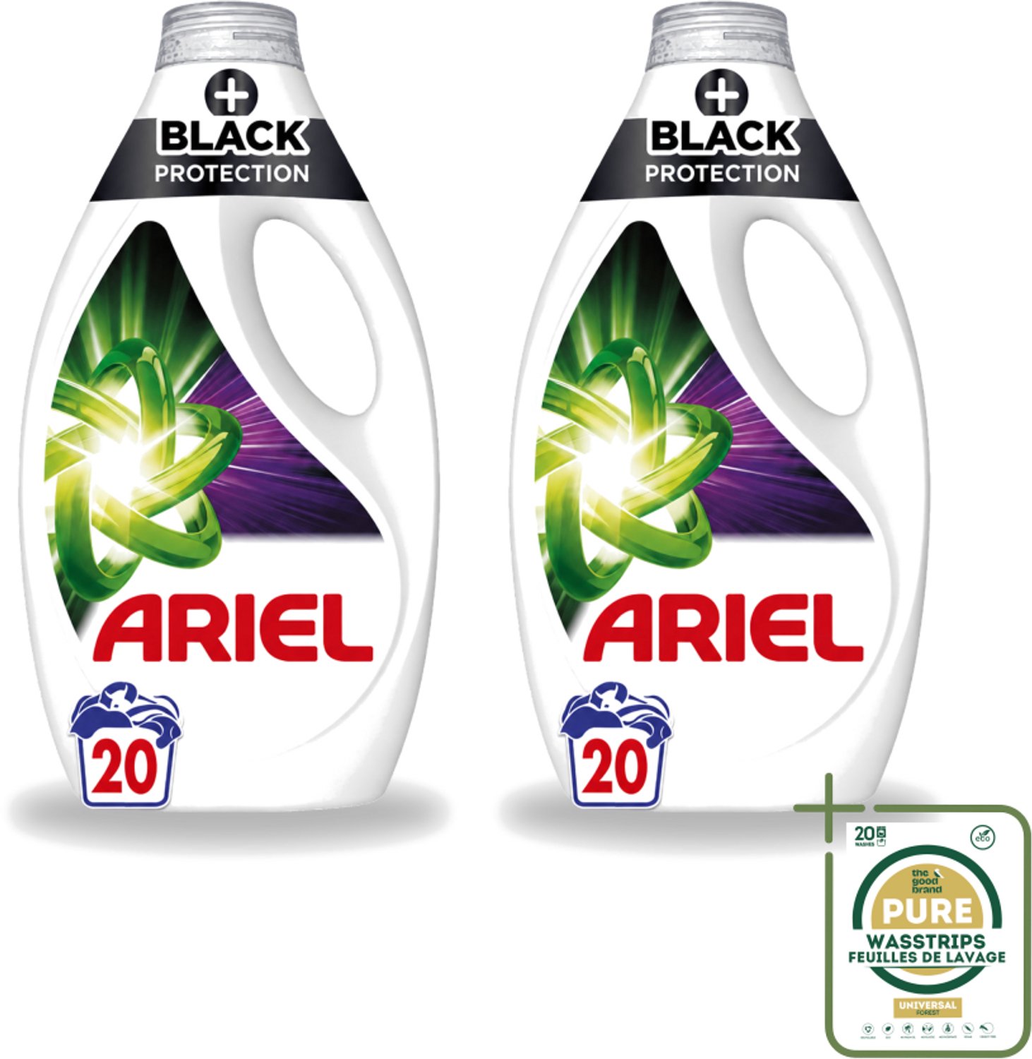2 x Ariel – +Revita Black – Vloeibaar Wasmiddel – 900 ml - Wasstrips - Donkere Was - Kleurbescherming - Vlekverwijdering - Cools Wasmiddel - Zwarte Kleding Beschermen
