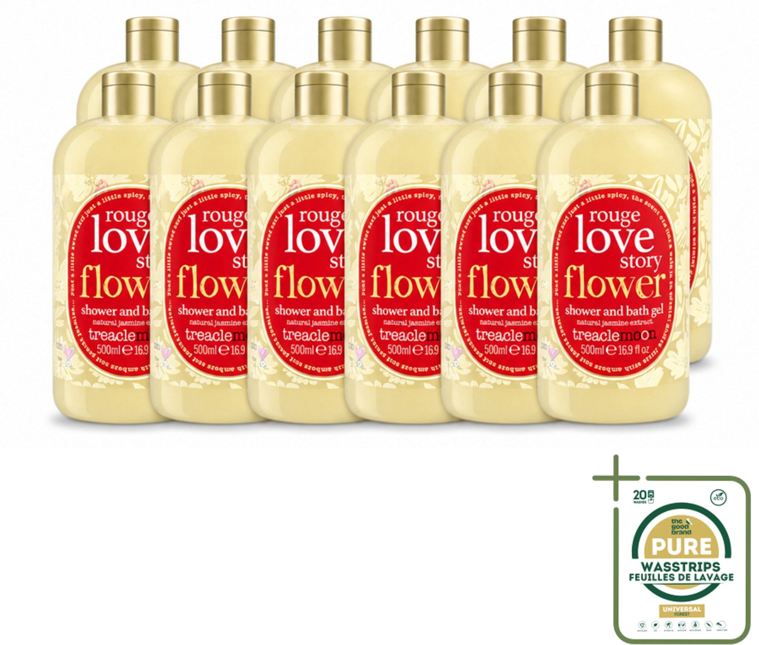 12 x Treaclemoon – Bad- & Douchegel – Rouge Love Story – 500 ml - Wasstrips - Bad En Douchegel - Bad En Douche - Badgele - Douchegel - Gember