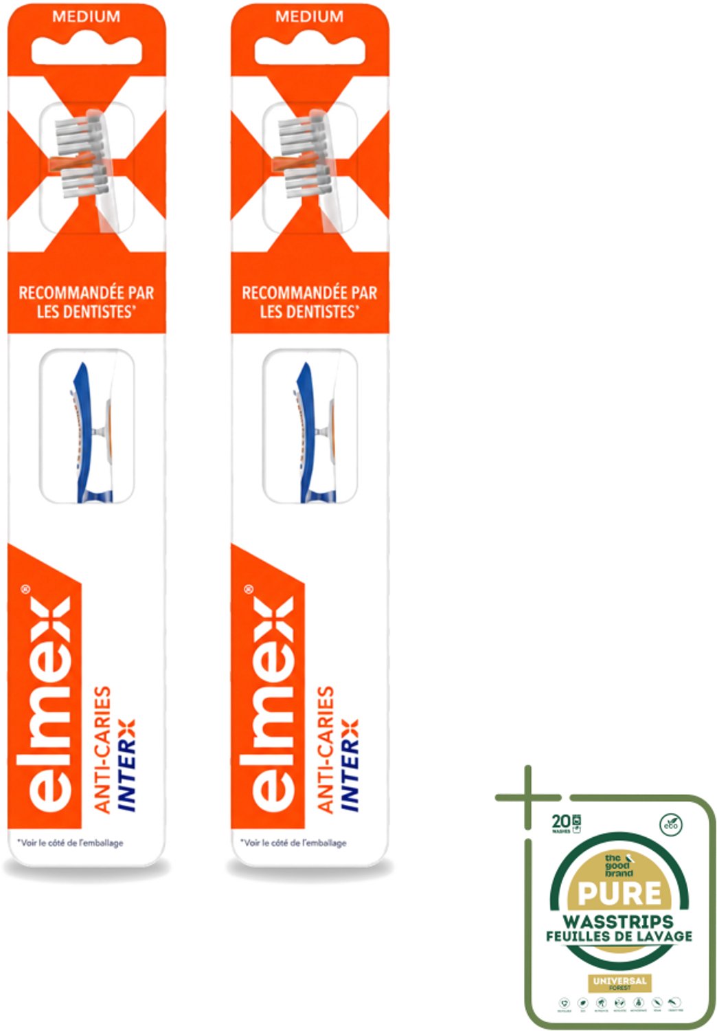2 x Elmex – Tandenborstel – InterX Medium - Tandenborstel Anti-cariës - Interdentale Reiniging - Tandenborstel Voor Tussen De Tanden - Elmex Interx - Tandenborstel Medium