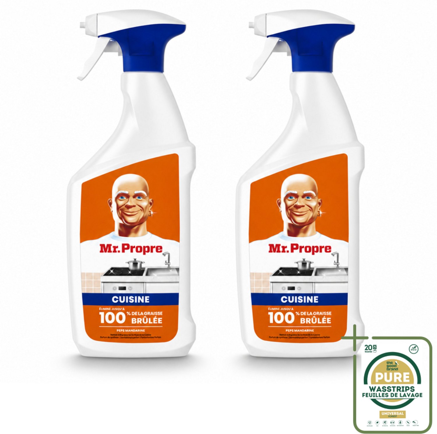 2 x Mr. Propre – Keukenontvetter Spray – Mandarijn Boost – 800 ml - Keukenontvetter - Keuken Reinigen - Vet Verwijderen - Vuil Verwijderen - Aangebrande Resten Verwijderen
