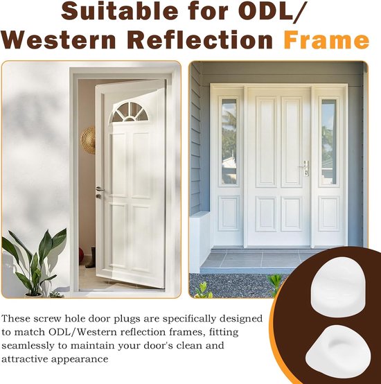50 stuks toegangsdeurpluggen, 5/16 inch schroefgatpluggen voor ODL/Western Reflection deurkozijnen, 1/4 inch witte siliconen, eenvoudig te bevestigen doppen voor een nette afwerking Wit — afbeelding 3
