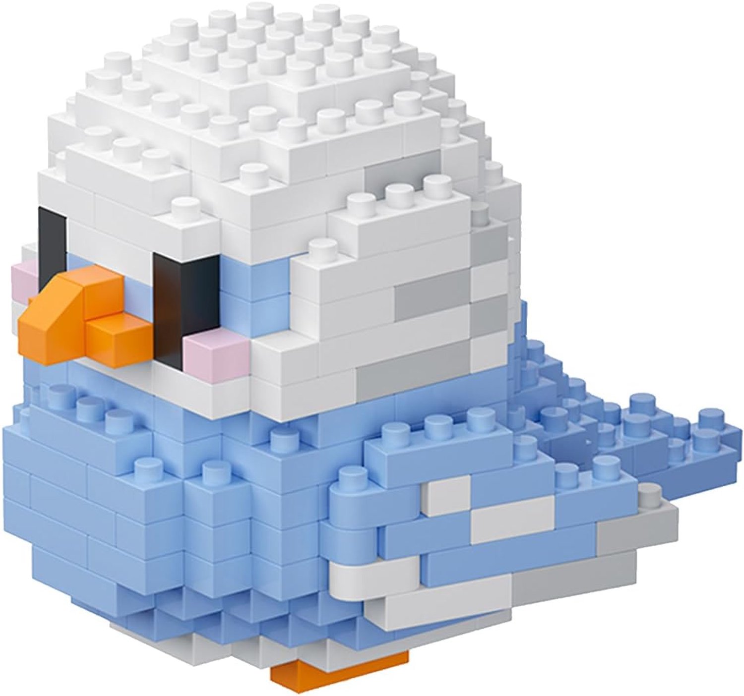 Papegaai micro bouwstenen vogel thmed blokken set decoratie voor huis en kantoor WKLJM-01 242 stuks (wit en lichtblauw)