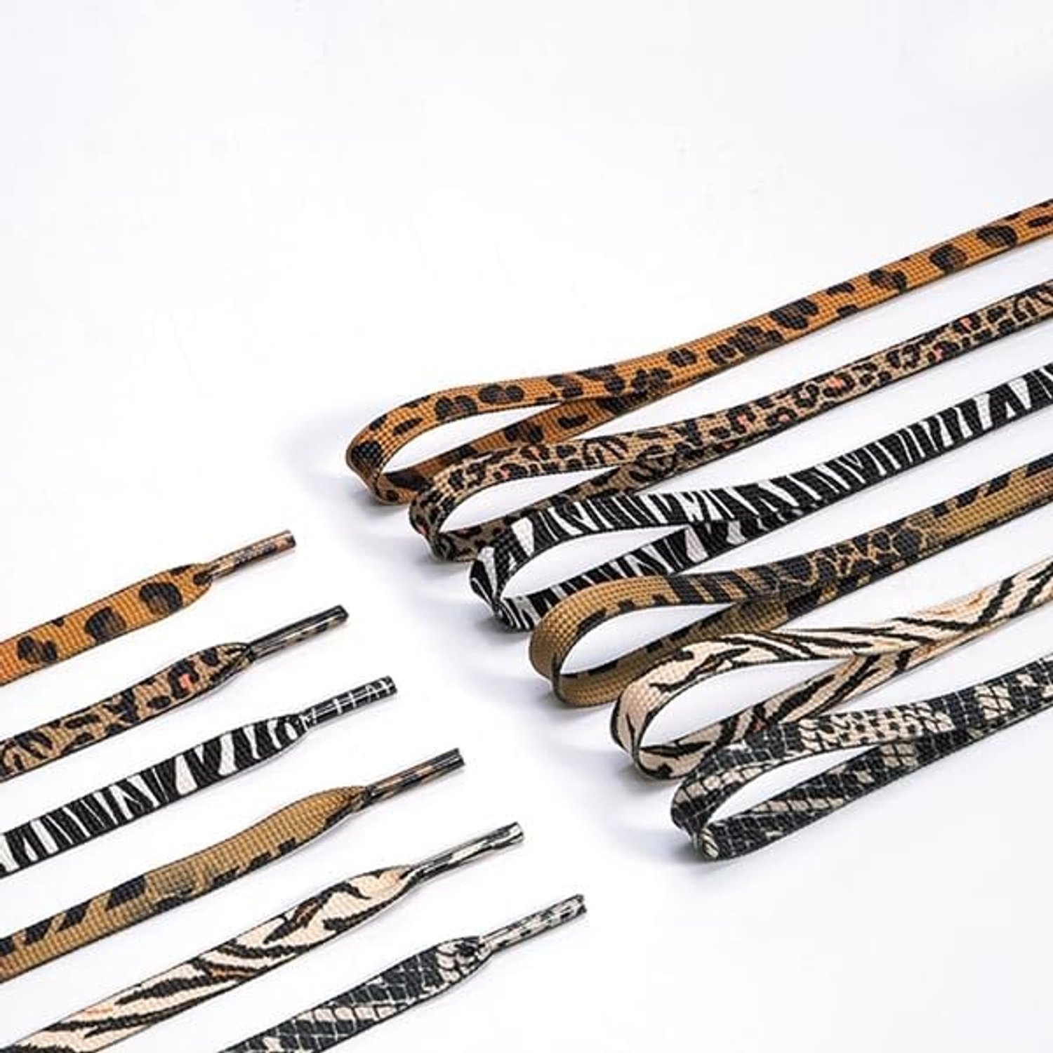 2 paar luipaardveters, gekleurde platte schoenveters, reserveveters met dierenprint, scheurvaste satijnen veters, sportschoenen, vrijetijdsschoenen voor sneakers