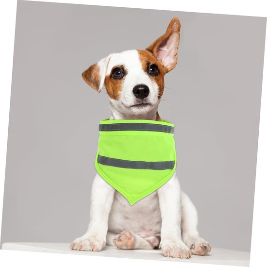 4 Stuks Huisdier Driehoek Handdoek Reflecterende Hondenuitlaatuitrusting Puppy Reflecterende Bandana Reflecterend Vest Honden Hondensjaal Met Strepen Polyester YARNOW — afbeelding 4