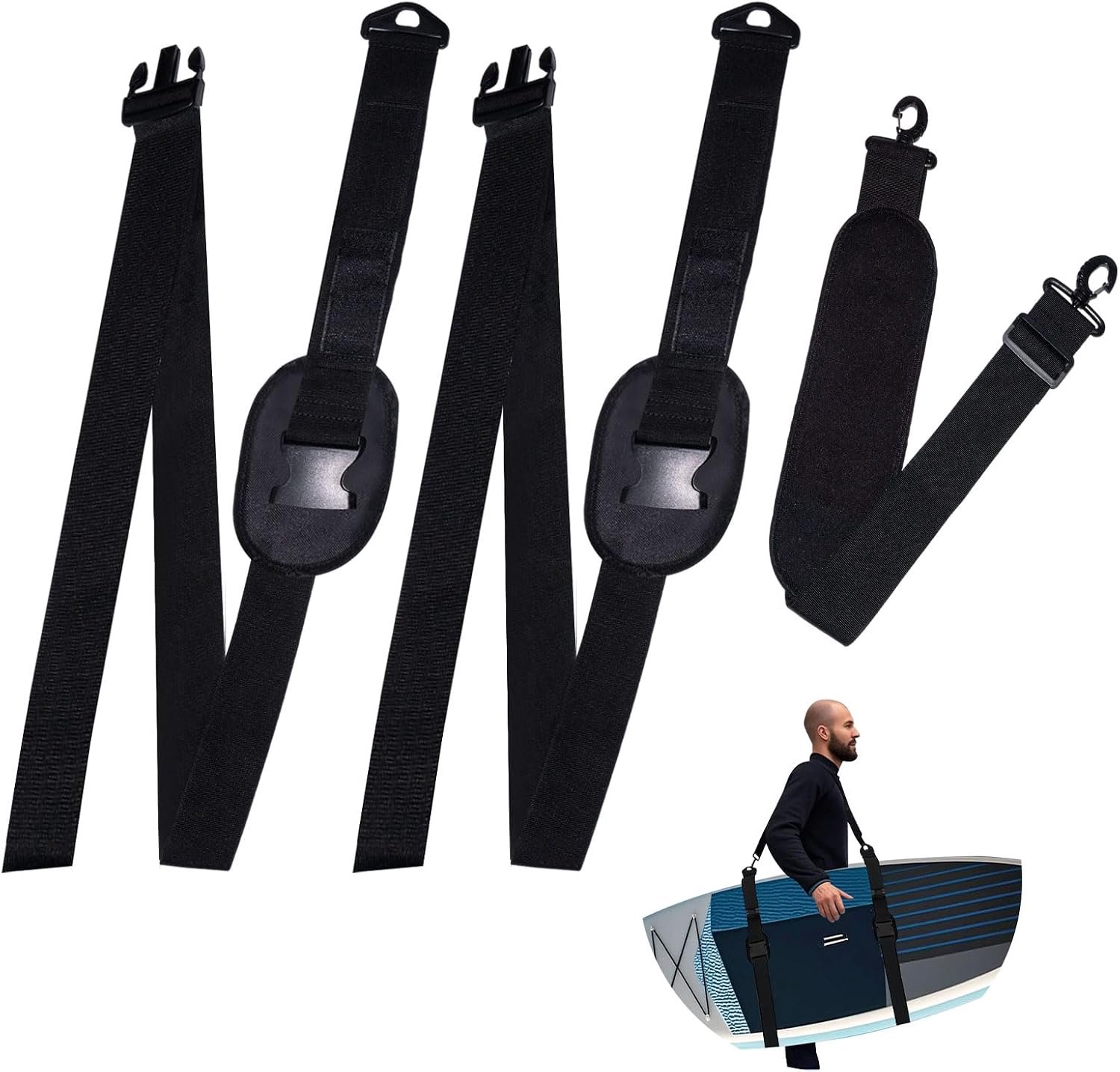 Schouderriem voor surfplank, draagbare SUP-board, schouderriem, verstelbare draagriem, SUP voor surfplank, stand-up paddle, kano, longboard