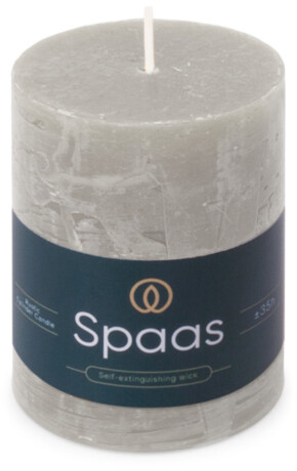 SPAAS Rustieke Pillarkaars ± 35 branduren Lichtgrijs