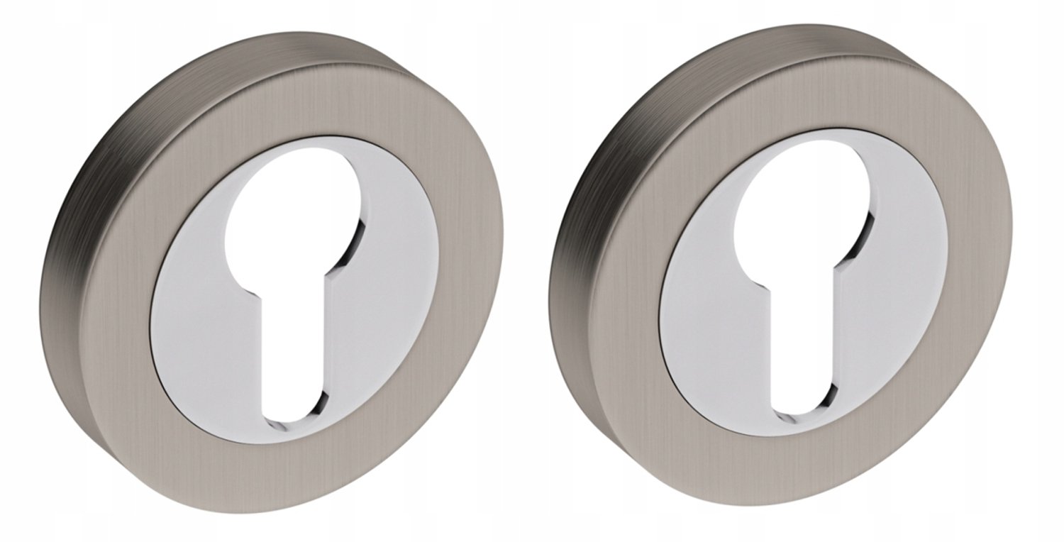 Gamet Basic Line Rozet Deurknop - Geborsteld Nikkel/Chroom