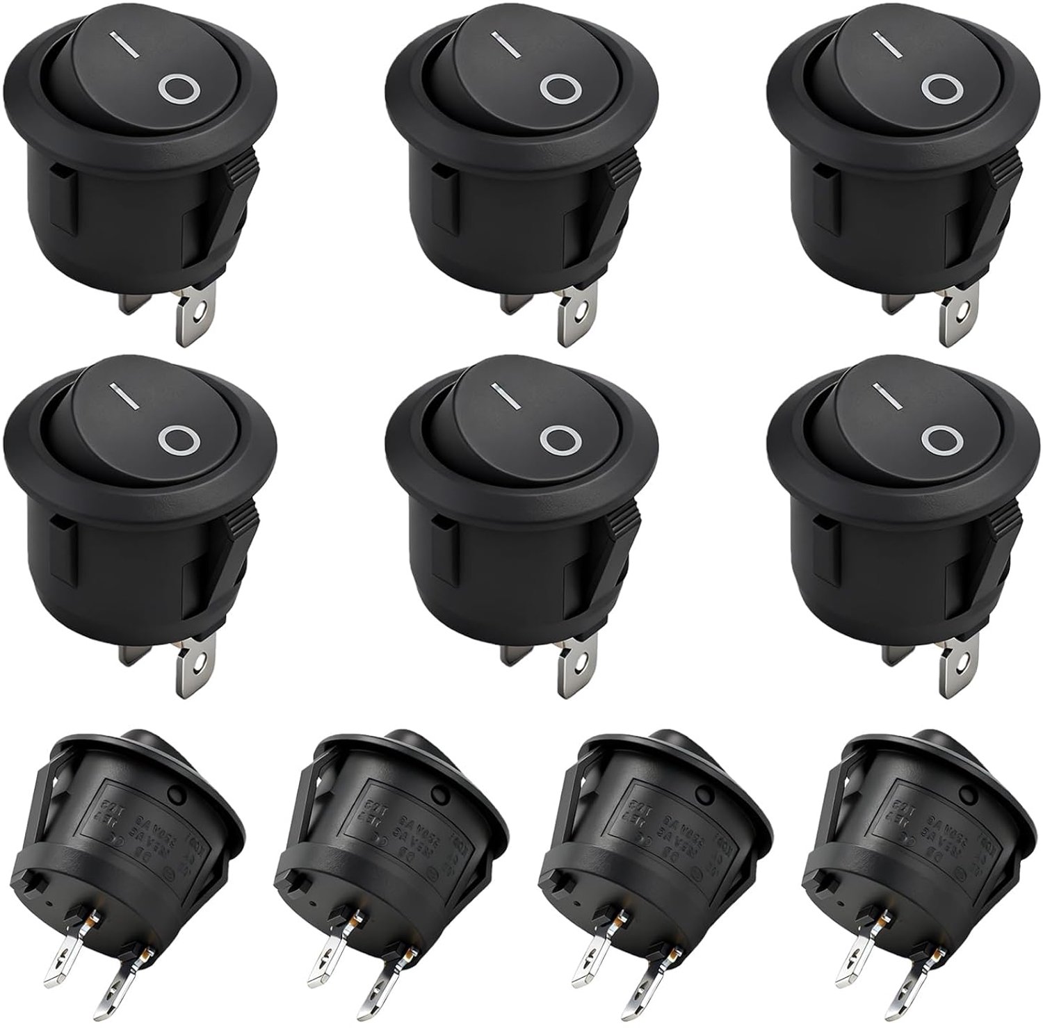 Toggle switch 12V rond mini - 2 polige rocker switch - waterdicht en flush-mounted - voor auto en boot - ShopVlot