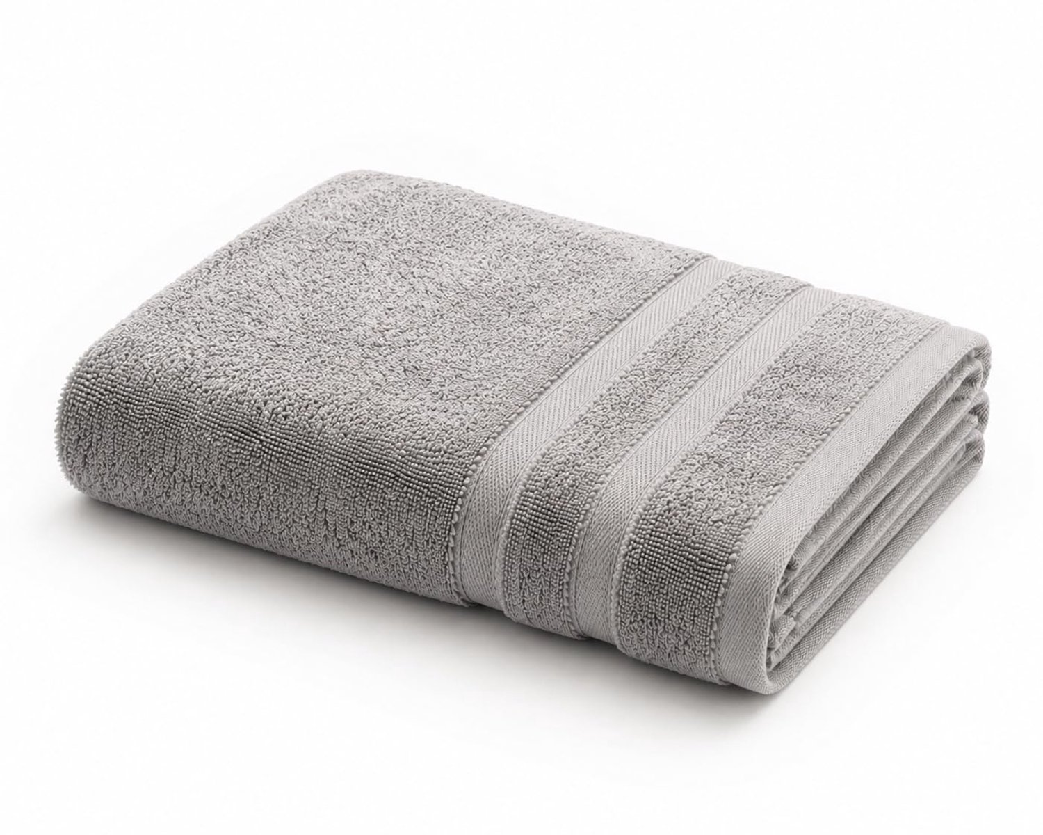 DIPO 100% Cotton Bath Towel 70 x 140 cm, Grey, 500 GSM