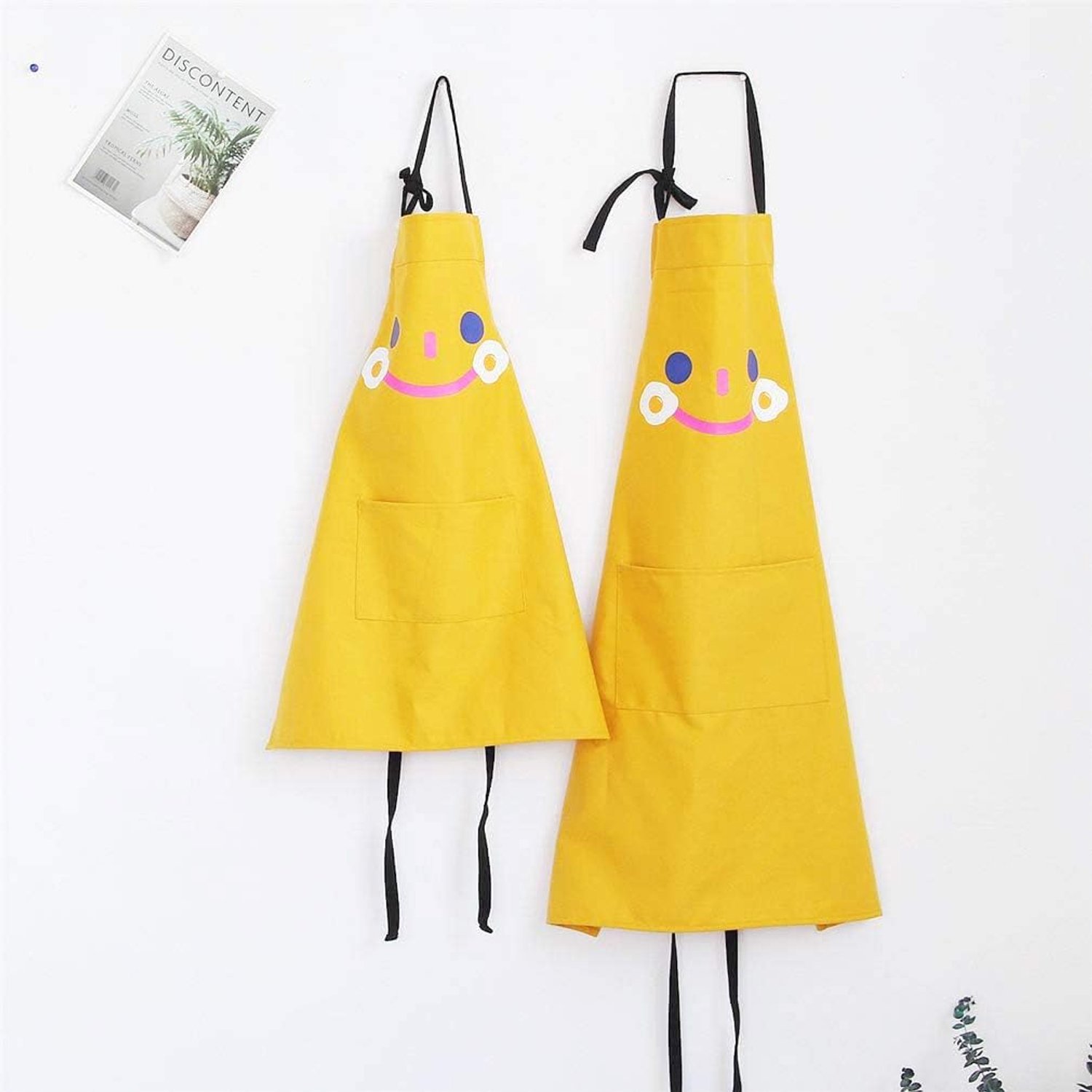 Moeder en kind schort van katoen en linnen met dierenmotief ster dames keukenschort slabschort kookschort met tas koken bakken mama kind look