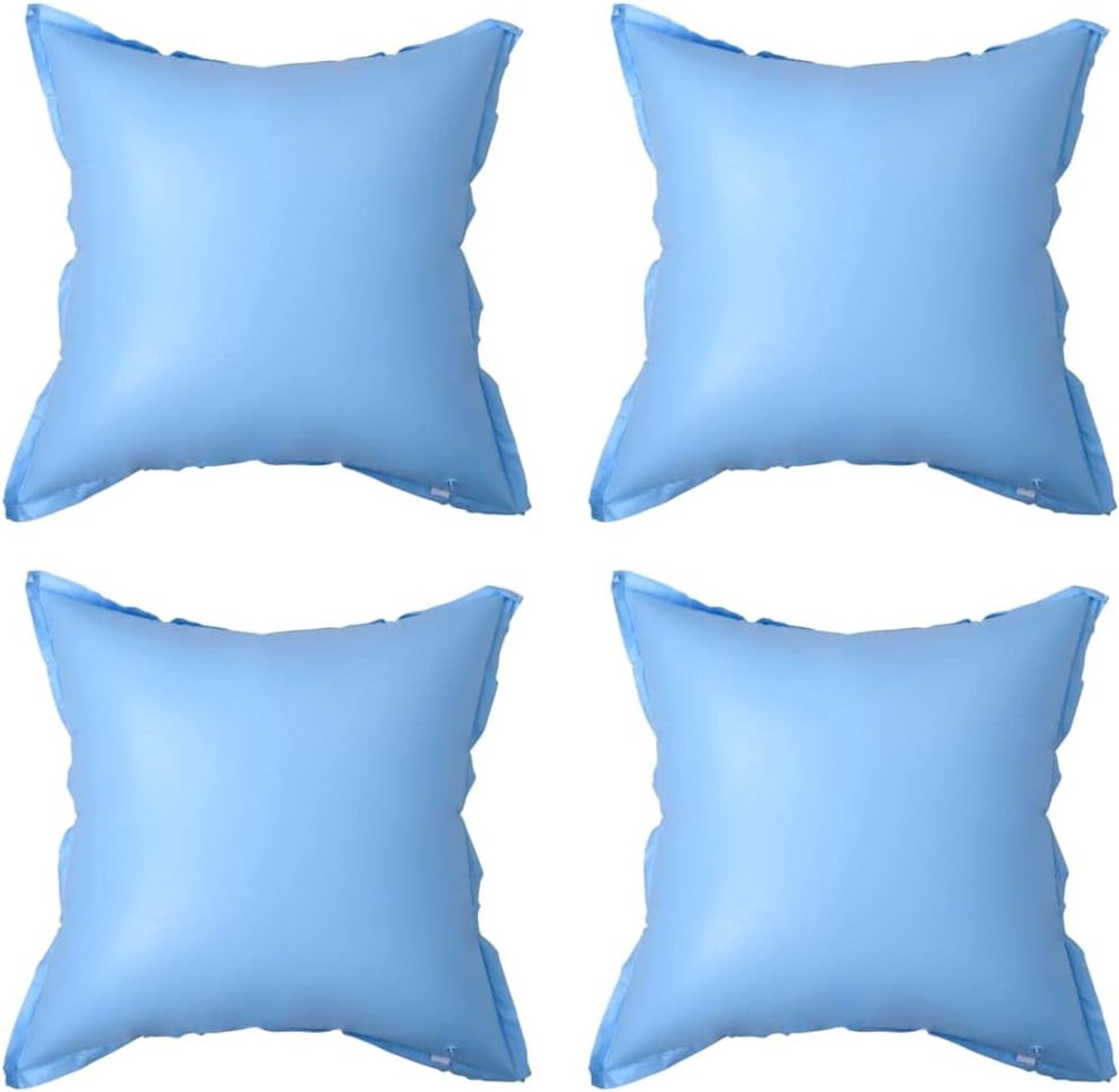 Set van 4 zwembadkussens voor bovengrondse zwembaden, opblaasbaar winterkussen ter bescherming van de zwembadafdekking, pvc-kussen tegen ijsdruk, 110 x 110 cm, blauw