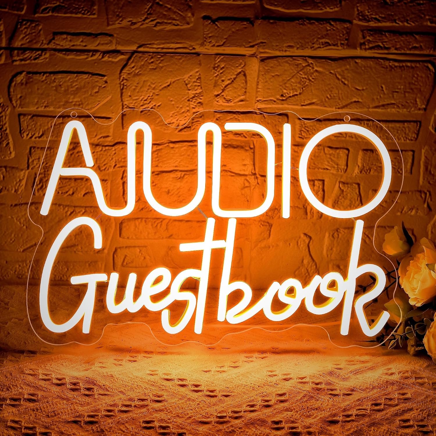 Audio Gastenboek Neonborden voor Wanddecoratie Led Verlichting voor Bruiloft Verlof Bericht Wit Led Borden voor Verjaardagsfeesten Bedrijfsevenementen Afstuderen Ceremonies Festival Vakantie