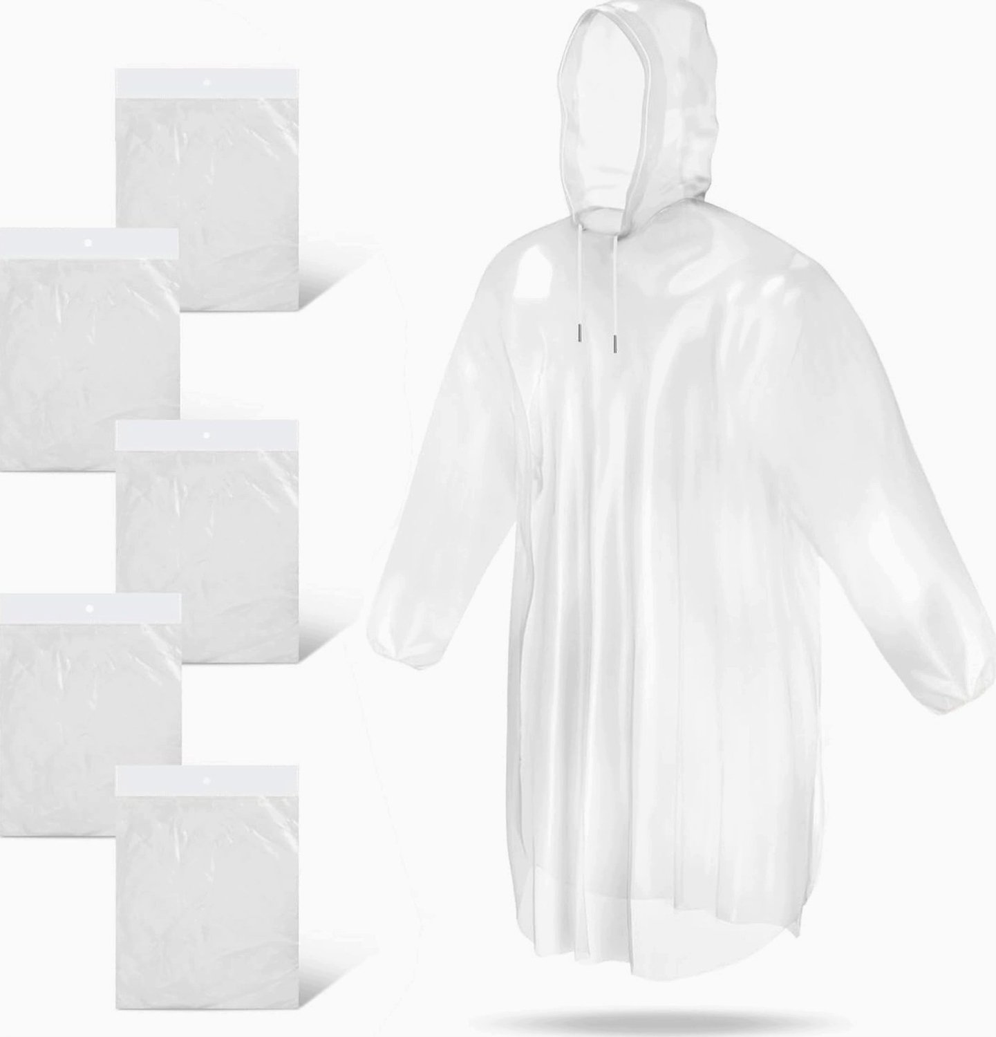 Nood Poncho Regenjas - 5 Stuks - Waterdicht & Lichtgewicht