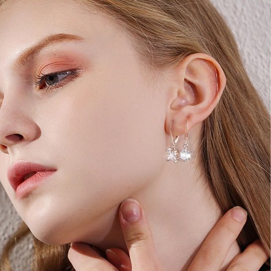 Oorbelhaken,Oorbelhaken Open lus 925 sterling zilveren oorhaakjes Sieraden — afbeelding 2