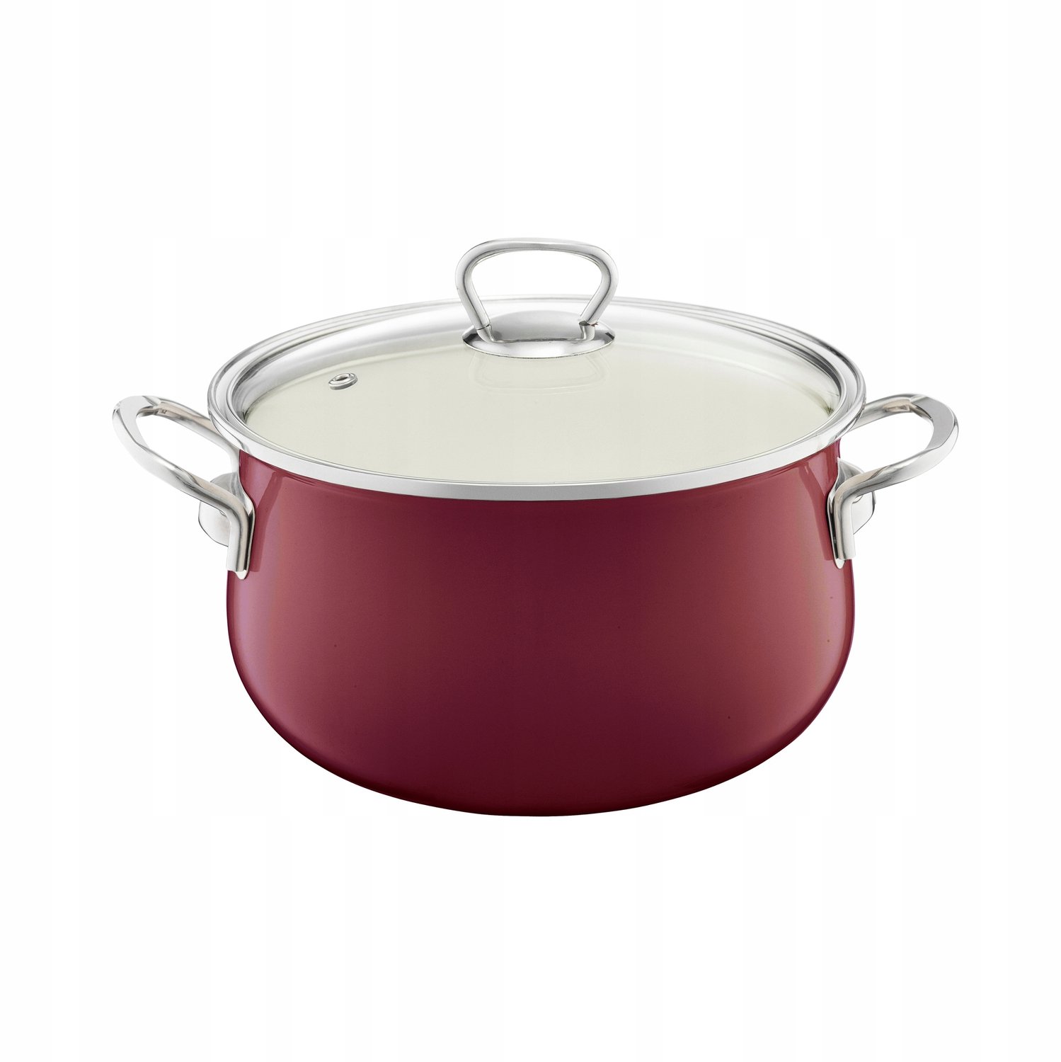 Emalia Olkusz Pyza Emaille Pan 20 cm Bordo - Geschikt voor Inductie