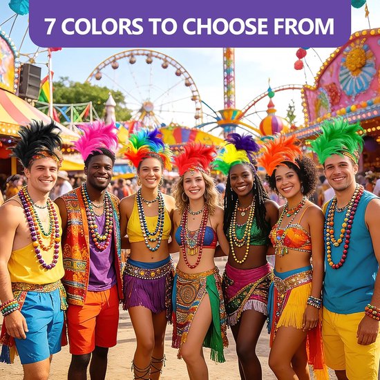 2 stuks kleurrijke veer hoofdband, veer haarband, jaren 20 hoofdband accessoires, voor carnaval, cocktailparty, cosplay, bruiloft, feest (groen, geel, paars — afbeelding 2