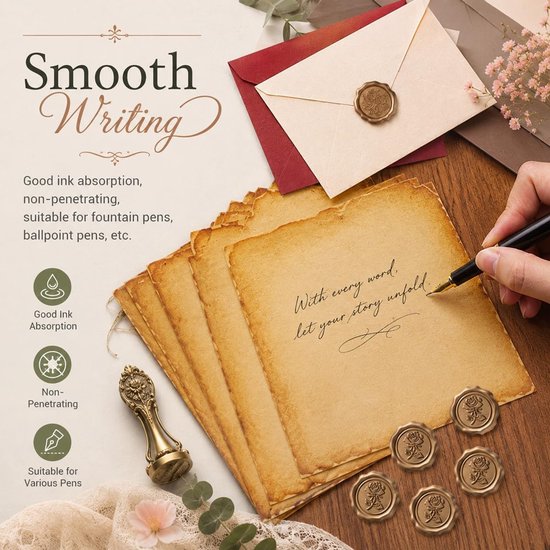 Vintage Briefpapier Set 28 Stuks met Enveloppen — afbeelding 4