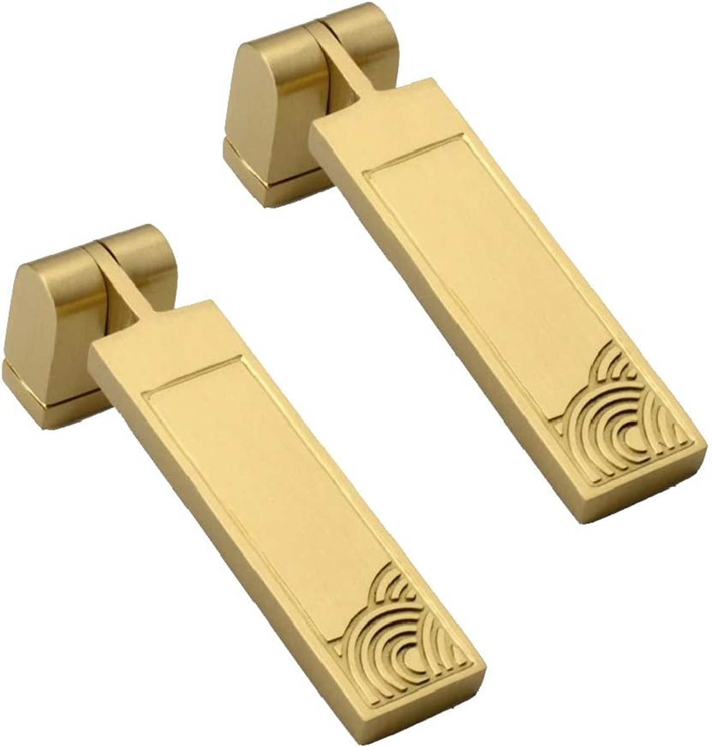 2 stks Messing Meubels Handvat Zuiver Koper Ladekast Kastdeur Handvat Kastdeurgrepen (Koper goud 74 * 17mm)