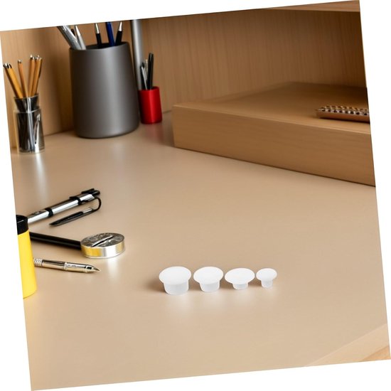 200 Stuks Ronde Plastic Meubelpluggen Decoratieve Afdekdopjes voor Meubels Kasten Planken Eenvoudig Te Monteren zonder Gereedschap Wit — afbeelding 2