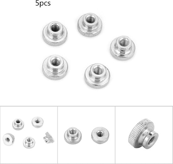 Lyrlody Gebedde Duimmoeren Assortiment Kit, M3 M4 M5 M6 M8 M8 M10 Vergulde Koolstofstalen Hand met Kegel de Duimmoeren, Kurled Duim voor 3D -printer Onderdelen Gereedschapskasten Kasten, Wijd (M5 (5 — afbeelding 3