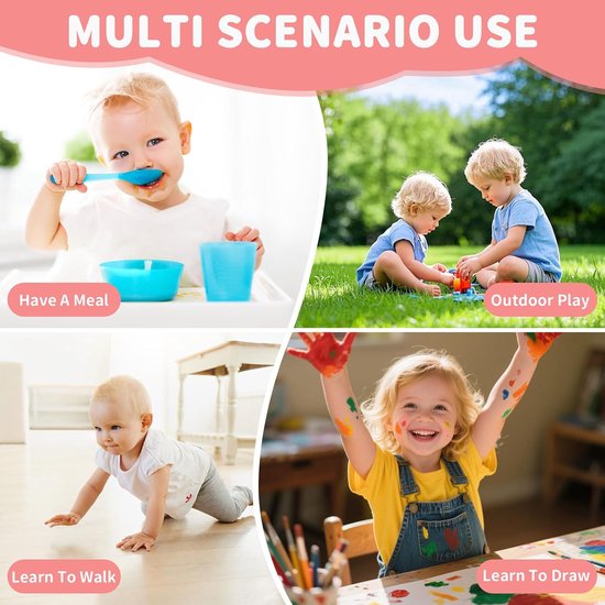 5 stuks slabbetjes met mouwen, 5 patronen, mouwslabbetjes machinewasbaar en waterdicht, uniseks slabbetjes voor baby's om te schilderen en eten, babyslabbetjes met mouwen, geschikt voor — afbeelding 3