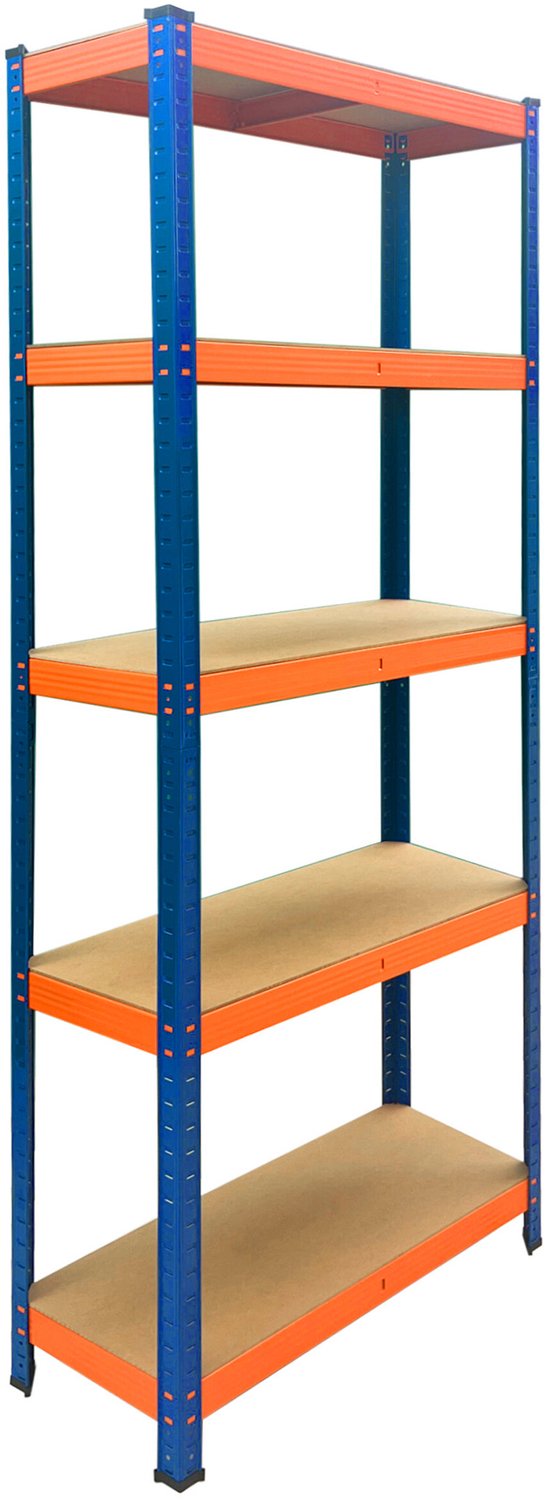 Stellingkast - 180x60x30 cm - tot 875 kg - blauw-oranje