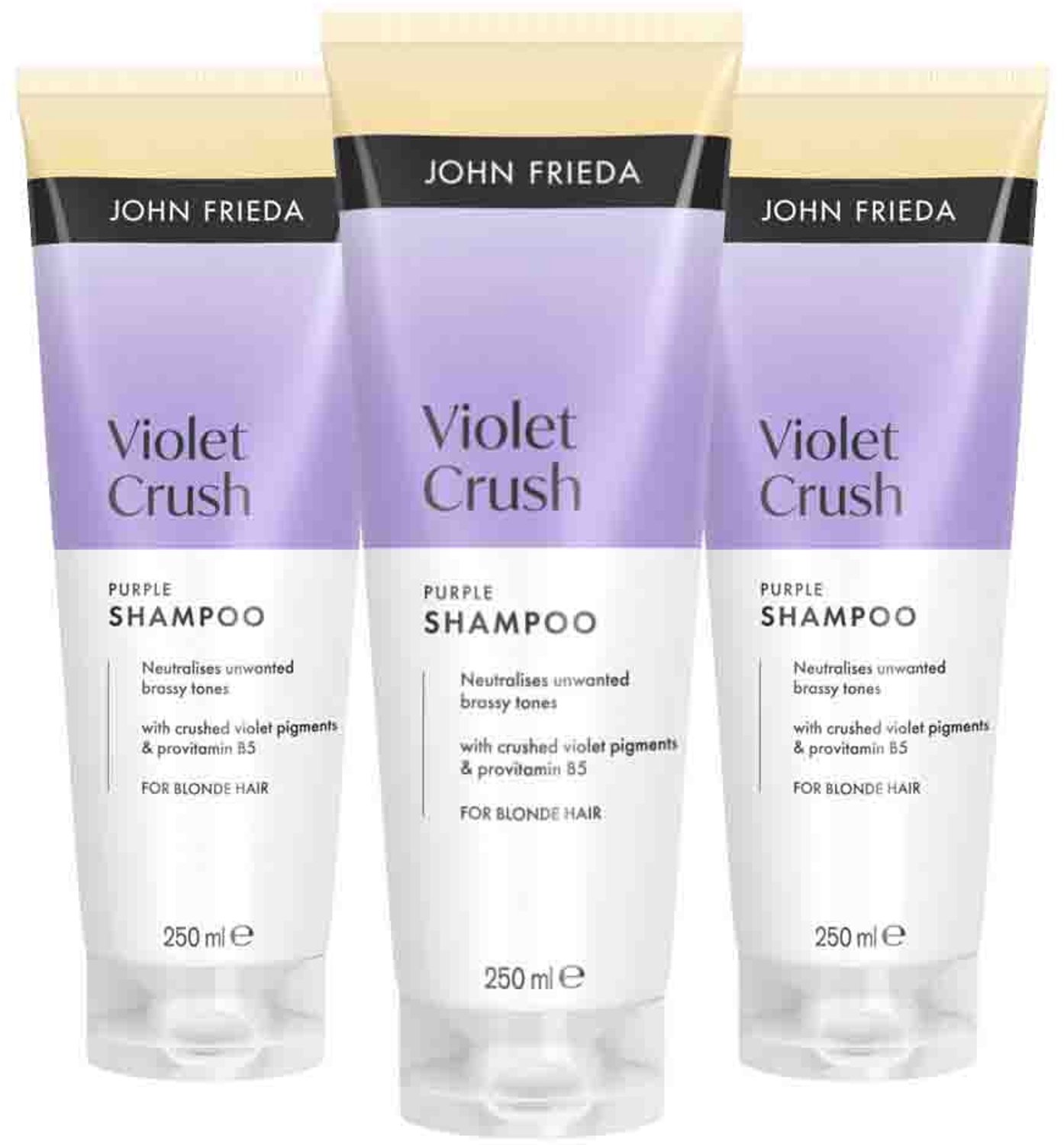 John Frieda - Violet Crush Purple Shampoo - 3 x 250 ml - Voordeelverpakking